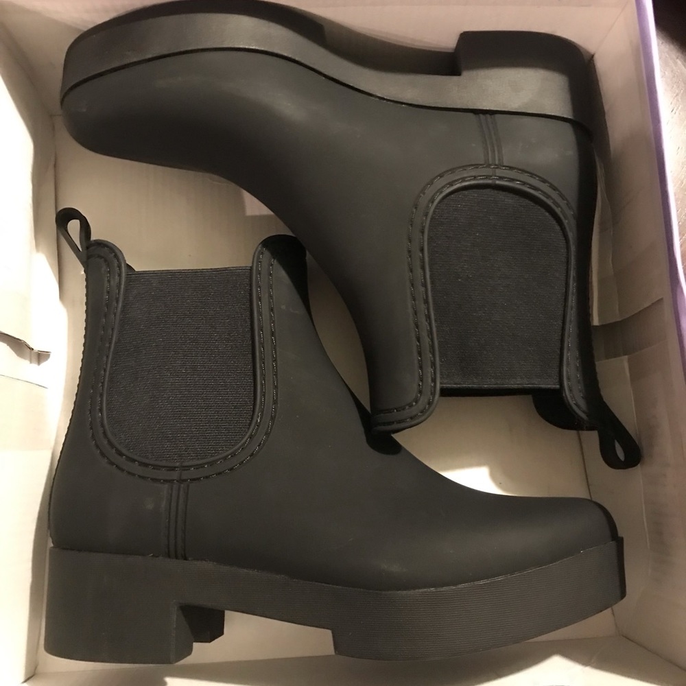 Jeffrey Campbell Black Waterproof Chelsea Boots